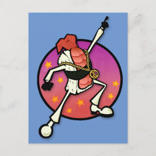 CARTE POSTALE FUNNY DISCO SUSHI POSTCARD