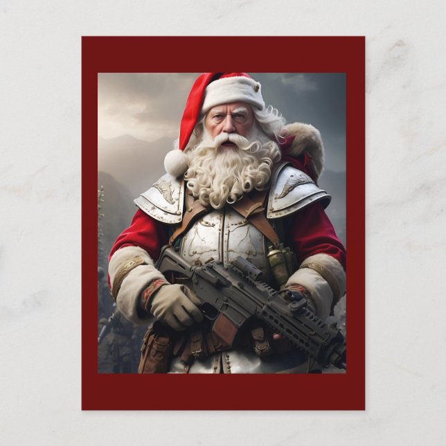 Carte Postale Funny Effrayant Père Noël Naughty List (Devant)