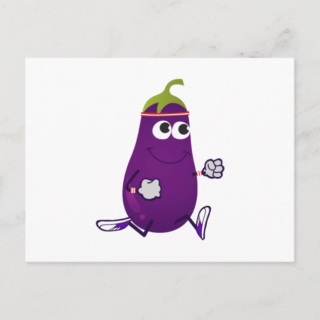 Carte Postale Funny Eggplant Runner (Devant)