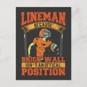 Carte Postale Funny Football Lineman Humour pour sportif