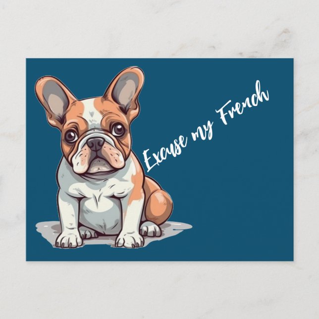 Carte Postale Funny French Bulldog Postcard (Devant)