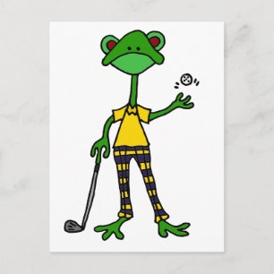 Carte Postale Funny Frog Golfing