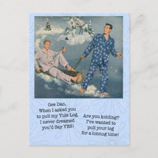 Carte postale Funny Gay Yule Log