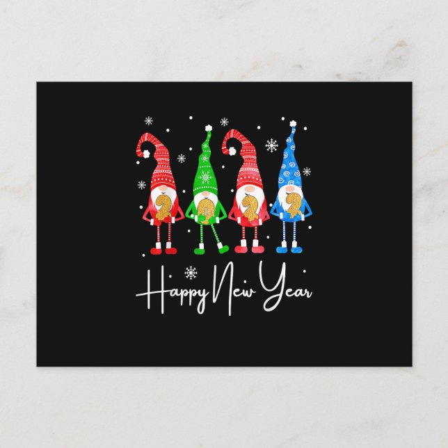 Carte Postale Funny Gnomies Christmas Happy New Year Holiday Bri (Devant)