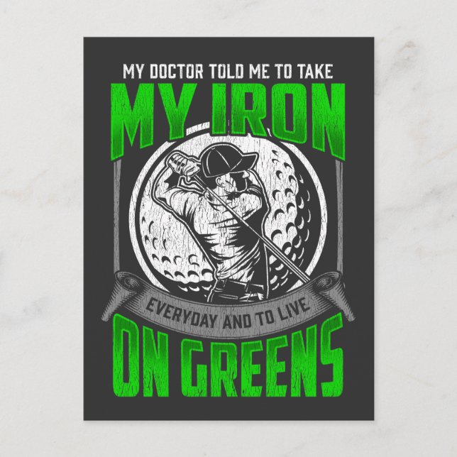 Carte Postale Funny Golf Course Devis Golf Player Humour (Devant)