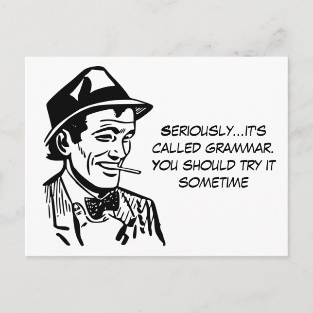 Carte Postale Funny Grammar Nazi (Devant)