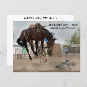 Carte Postale Funny Happy 4 juillet Rodeo Saddle Bronc Event