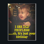 Carte Postale Funny Happy Birthday<br><div class="desc">Tell someone you love they are over the hill</div>