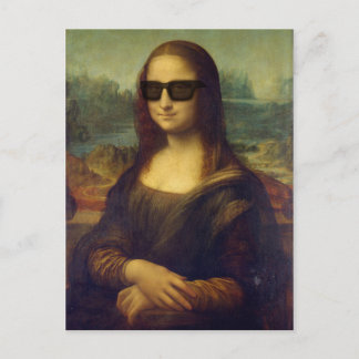 Carte Postale Funny Happy Hipster Mona Lisa à Shades