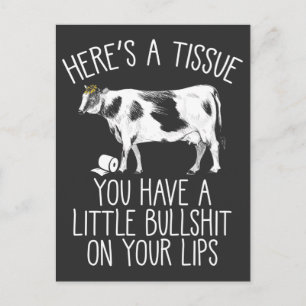Carte Postale Funny Heifer Crybaby Cow Farmer Bull Softie