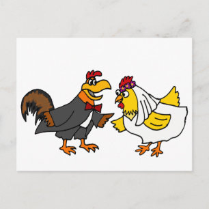 Carte Postale Funny Hen Bride et Mariage de la salle de classe