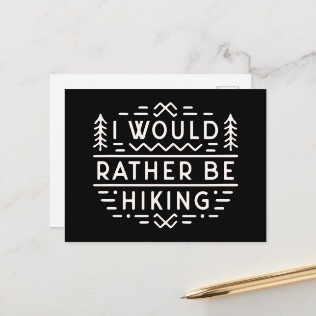 Carte Postale Funny hiking sarcastic quotes for introvert hiker (Devant/Arrière en situation)