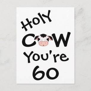 Carte Postale Funny Holy Cow Vous avez 60 Anniversaire Humoristi