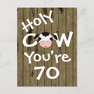 Carte Postale Funny Holy Cow Vous avez 70 ans Humoristique Anniv