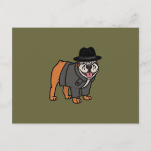 Carte Postale Funny Inspecteur Anglais Bulldog Postcard