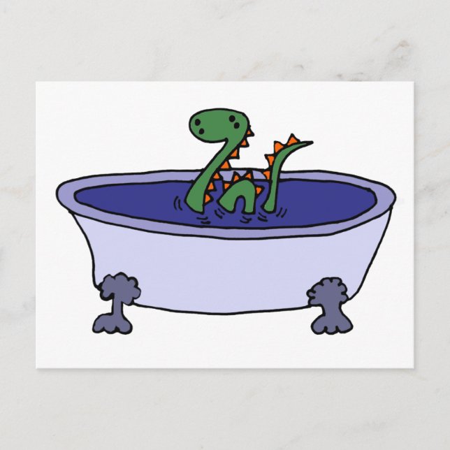 Carte Postale Funny Loch Ness Monster dans la baignoire (Devant)