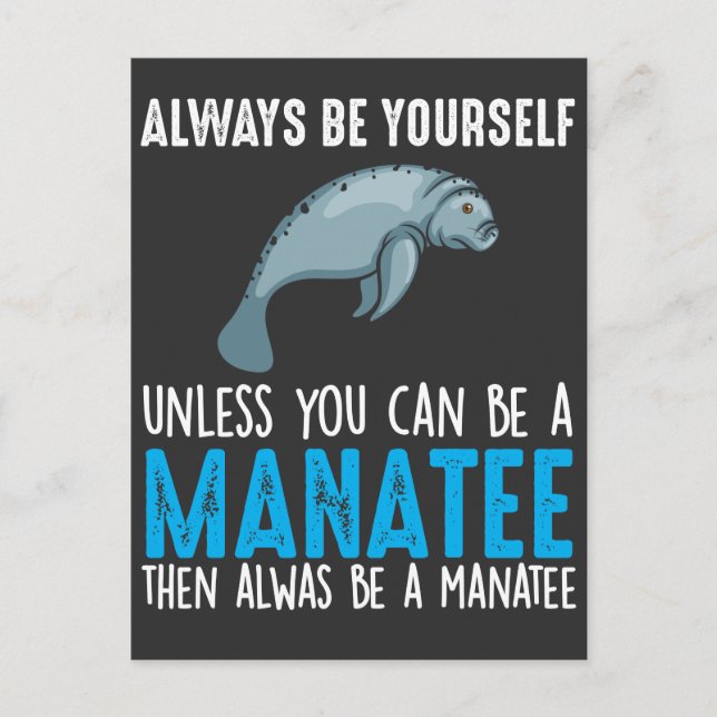 Carte Postale Funny Manatee Cute Animal marin Biologiste (Devant)