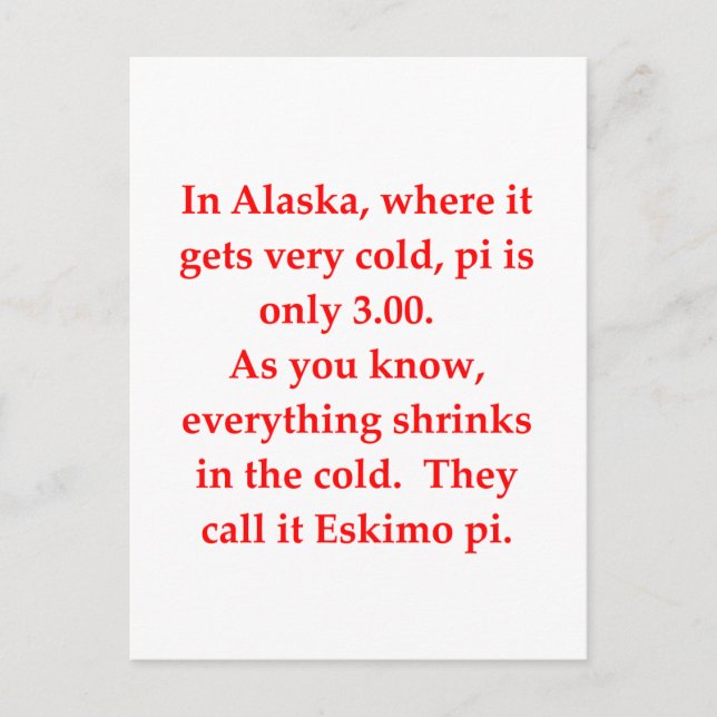 Carte Postale funny math joke (Devant)