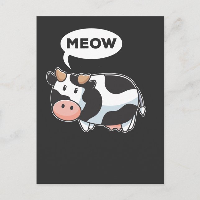 Carte Postale Funny Mauvais animal Sound Pun Vache et Amoureux d (Devant)