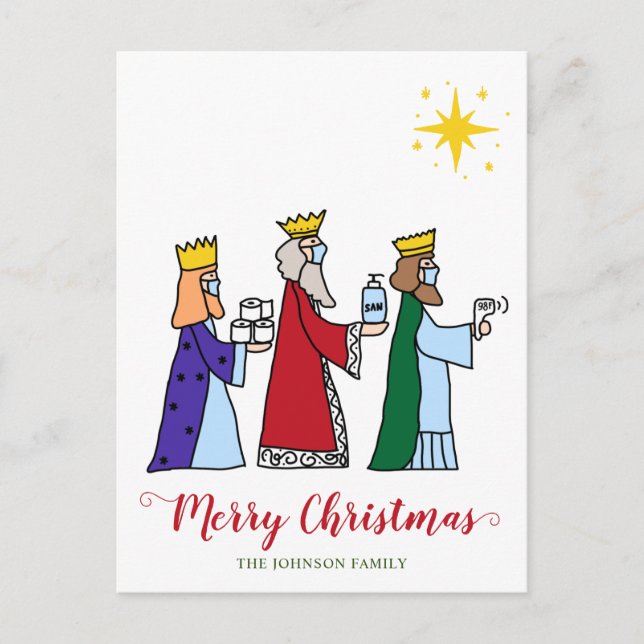 Carte Postale Funny Merry Christmas Three Kings Holiday (Devant)