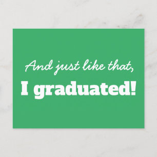 Carte Postale Funny Moderne Typographie Merci de graduation