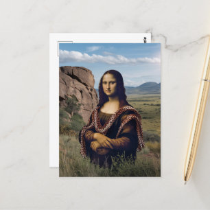 Carte Postale Funny Mona Lisa Sur Safari