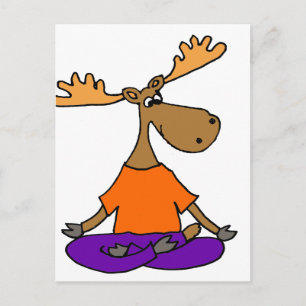 Carte Postale Funny Moose Yoga Art