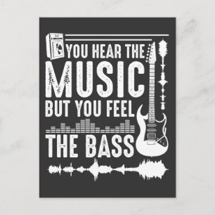 Carte Postale Funny Musicien Basse Guitare Lecteur Basse Guitari