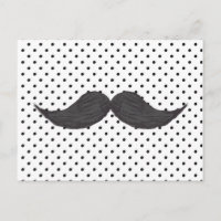 Funny Mustache Drawing And Black Polka Dots