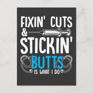 Carte Postale Funny Nurse Humour Médecin Assistant Plaisanteries