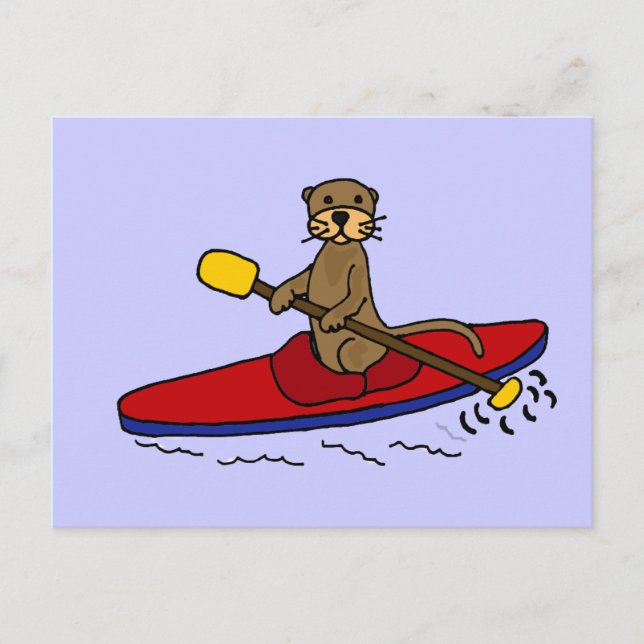 Carte Postale Funny Otter Kayaking (Devant)