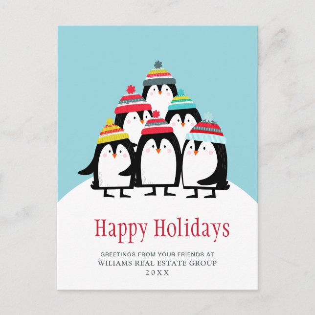 Carte Postale Funny Penguin Christmas Corporate Greeting (Devant)