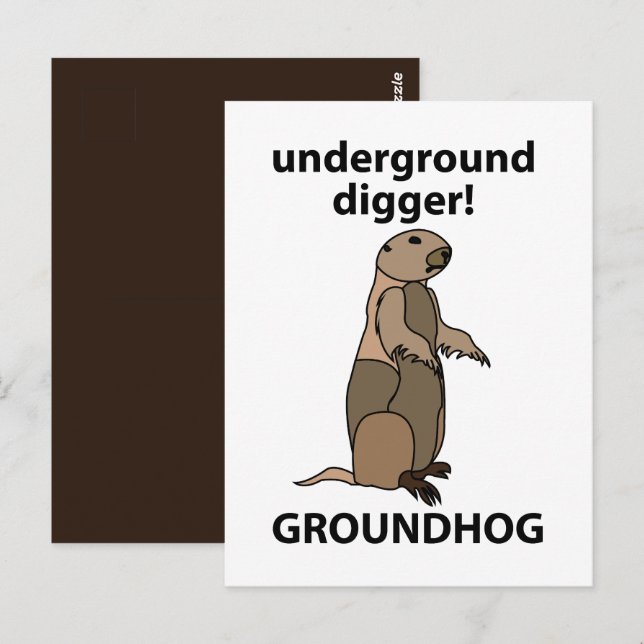 Carte Postale Funny Pet Groundhog (Devant / Derrière)