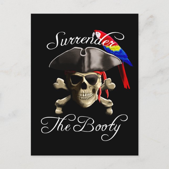 Carte Postale Funny Pirate abandonner le bottin (Devant)