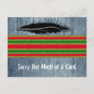 Carte Postale Funny Red Green Gold Stripes - Personnalisable