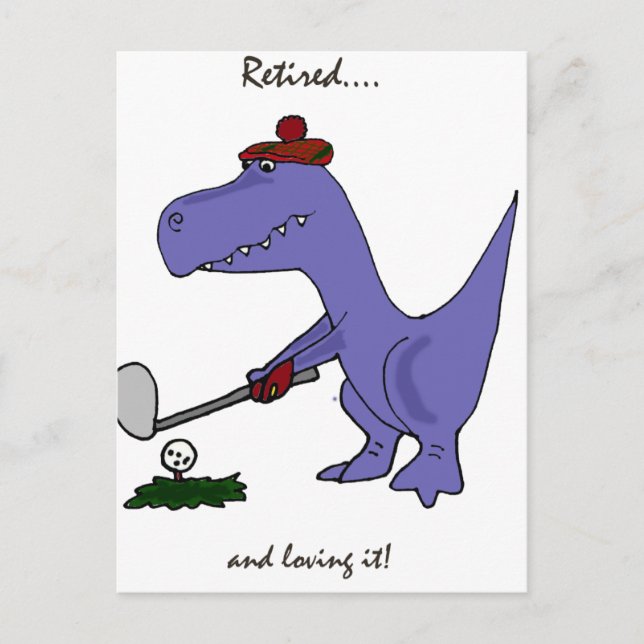 Carte Postale Funny Retraité T-Rex Dinosaur Gofing (Devant)