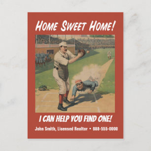Carte Postale Funny Retro Baseball Realtor Marketing