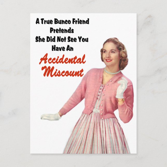 Carte Postale Funny Retro Bunco Vintage (Devant)