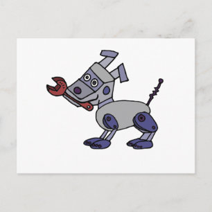 Carte Postale Funny Robot Dog with Wrench