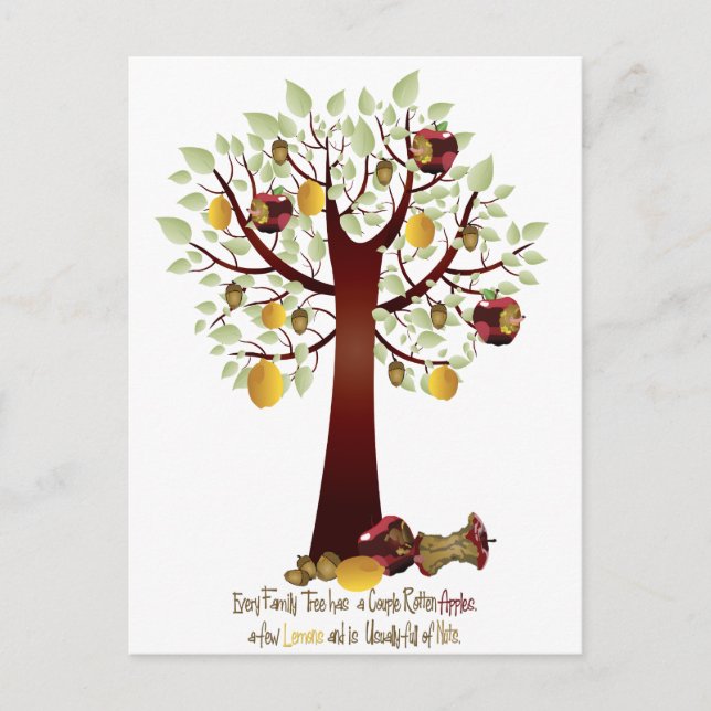 Carte Postale Funny Rotten Apple Family Tree (Devant)