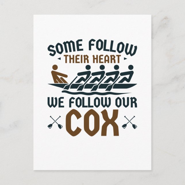 Carte Postale Funny Rowing Team Coxswain Nous Suivons Notre Cox (Devant)