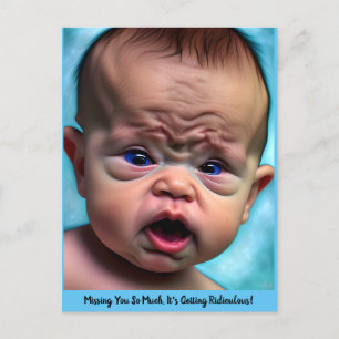 Carte Postale Funny Sad Miss Missing you Friendship card Cute