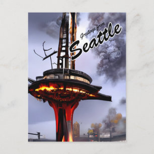 Carte Postale Funny Sarcastique Seattle Salutations Post Apocaly