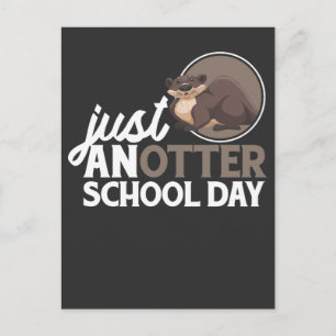 Carte Postale Funny School Fun loutre animal étudiant jeu de mot