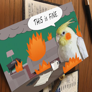 Carte Postale Funny Self Isolating Cockatiel Home Quarantine