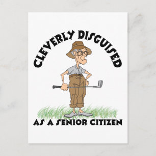 Carte Postale Funny Senior Citizen Golfer