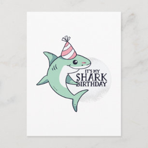 Carte Postale Funny SHARK Anniversaire Cartoon Enfants Ados Cade