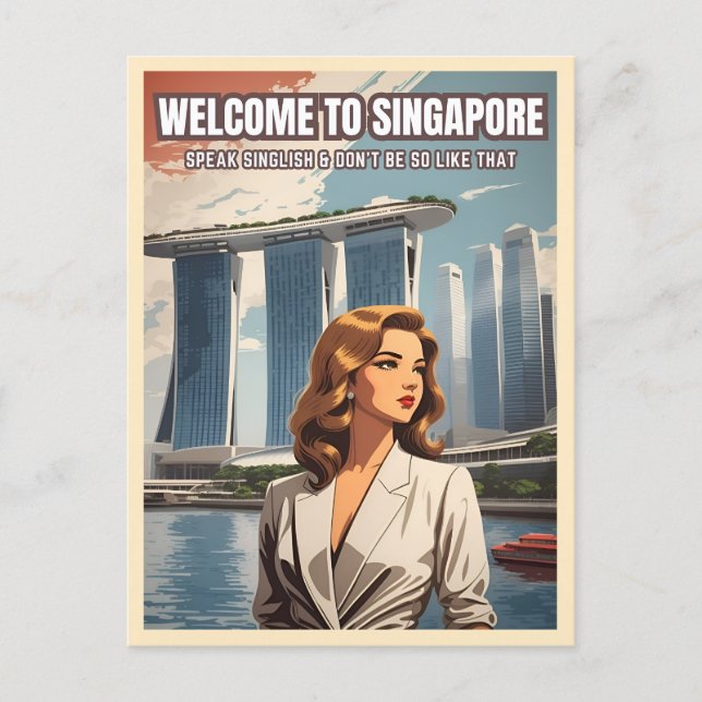 Carte Postale Funny Singapore Travel Singlish Humour (Devant)