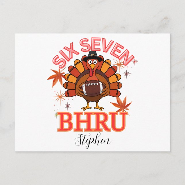 Carte Postale Funny Six Seven Meme Turkey Bruh,Postcard (Devant)