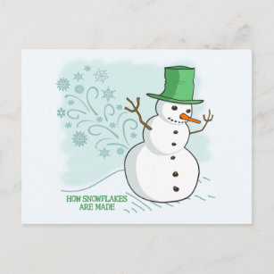 Carte Postale Funny Snowman Snowflakes